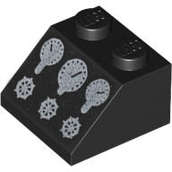 [ 3039px6 7s#026p] 2x2 スロープ [ 機関室 ゲージ バルブ ] [ 3039 35227 6227 ] ( 黒 ブラック Black )