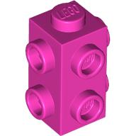 [ 7729 2b#221 ] 1x1x1+2/3 3面スタッド付きブロック [ 007729 ] ( 濃桃 ダーク・ピンク Dk-Pink )
