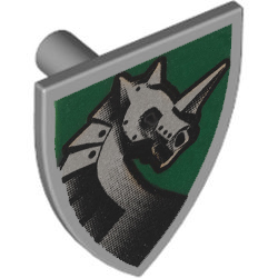 [ 3846pb020 0a#194p ] ミニ・シールド 盾 [ Silver Armored Horse (Unicorn)  ] [ 3846 ] ( 新灰 ライト・グレー Grey )