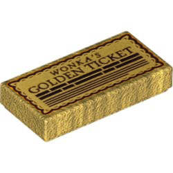 [ 3069pb1415 5t#297p ] 1x2 タイル [ WONKA'S GOLDEN TICKET ] [ 3069 33586 ] ( パール金 Pl-Gold )
