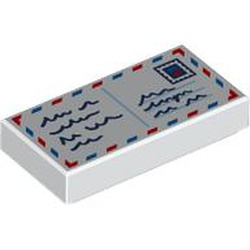 [ 106028 5t#001p ] 1x2 タイル [ エアメール 手紙 レター 招待状 ] [ 3069 33586 37293 30070 ] ( 白 White )