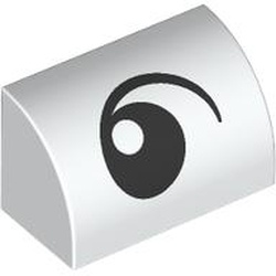 [ 106108 7s#001p ] 1x2 カーブ・スロープ [ 目玉 ] [ 7134 37352 2s# ] ( 白 ホワイト White )