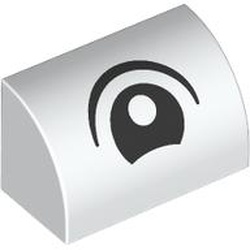 [ 106110 7s#001p ] 1x2 カーブ・スロープ [ にっこり 目玉 ] [ 7134 37352 2s# ] ( 白 ホワイト White )