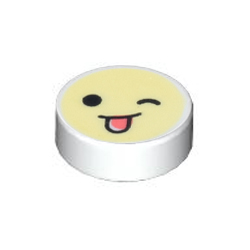 [ 98138pb129 5t#001p ] 1x1 ラウンド・タイル [ てへぺろ ] [ 100797 35381 35380 ] ( 白 ホワイト White )
