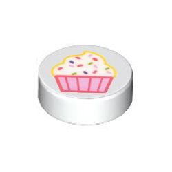[ 98138pb346 5t#001p ] 1x1 ラウンド・タイル [ カップケーキ ] [ 100797 35381 35380 ] ( 白 ホワイト White )