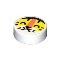 [ 98138pb161 5t#001p ] 1x1 ラウンド・タイル [ 虎 トラ 猫 ネコ ] [ 100797 35381 35380 ] ( 白 ホワイト White )