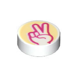 [ 98138pb244 5t#001p ] 1x1 ラウンド・タイル [ ピース チョキ ] [ 100797 35381 35380 ] ( 白 ホワイト White )