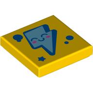 [ 115391 5t#024p ] 2x2 タイル  [ 稲妻 稲光 サンダー ] [ 3068 ] ( 黄 イエロー Yellow )