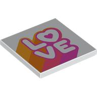 [ 118298 5t#001p ] 4x4 タイル [ LOVE ] [ 1751 ] ( 白 ホワイト White )