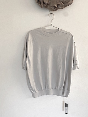 LinenYa / as.it.is  AS 601-IG  クルーネック半袖ニット  アイスグレー