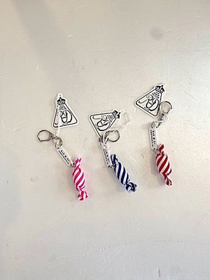 R&D.M.Co- no.8179 CANDY KEY CHAIN pink red blue