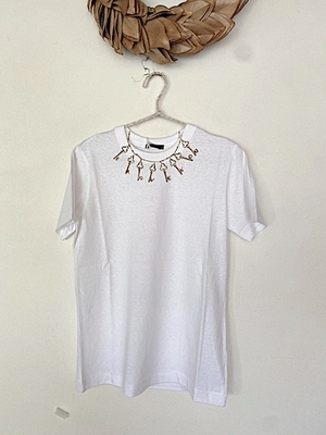R&D.M.Co-  no.8268  I LOVE YOU KEY CHARM  T-SHIRT   white  L  size
