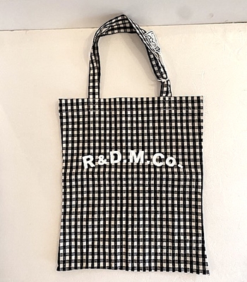 R&D.M.Co- no.8068 GINGHAM CHECK TOTE BAG black