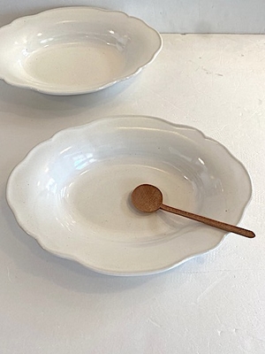 awabi ware  新、雲型カレー皿  白磁