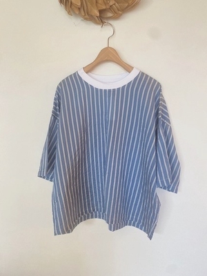 R&D.M.Co-  no.7563   DOCKING T-SHIRT  blue+white