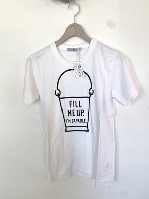 R&D.M.Co-  no.7592  FILL ME UP  TEE  WHITE blue black  L size