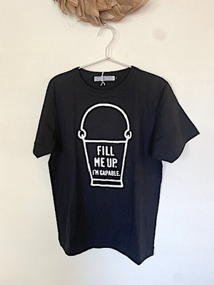 R&D.M.Co-  no.7593  MEN'S  FILL ME UP TEE  white, black  L size