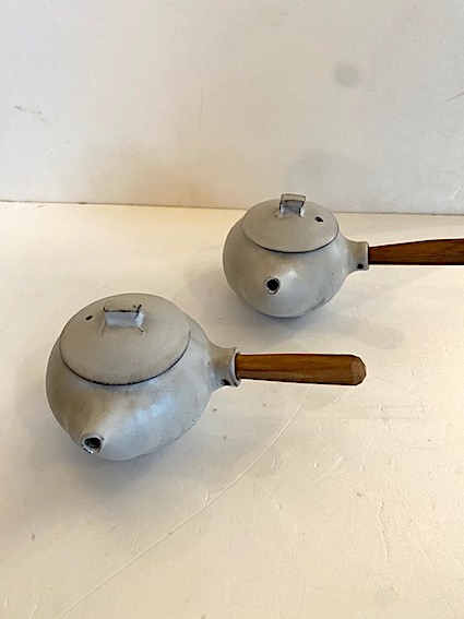 馬場勝文陶工房 土 マット 急須 （丸） グレー | niwanoma＋La