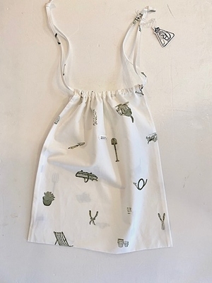 R&D.M.Co-  no.7653  C/L G.G.T   DRAWSTRING BAG  white+green