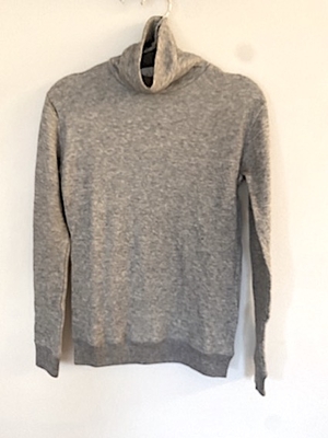 R&D.M.Co-  no.7688  4- GAUZE HIGH  NECK  SHIRT    heather gray ,navy,