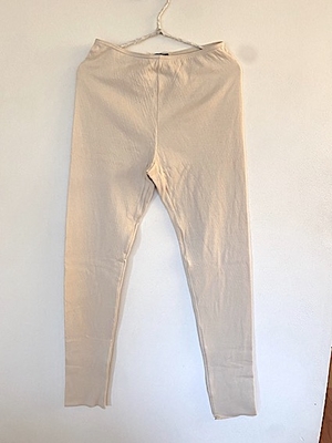 R&D.M.Co-  no.7687  4- GAUZE LEGGINS  natural, 