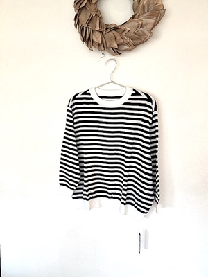 LinenYa / as.it.is  AS 66-02-WH  ボーダーニット　white+black