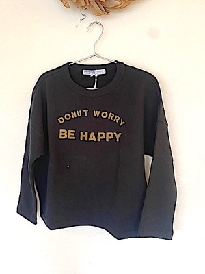 R&D.M.Co-  no.7714  DONUT WORRY DROP SHOULDER   SHIRT   black