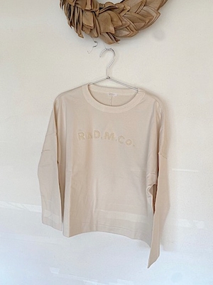 R&D.M.Co-  no.7981  PILE EMBROIDERY  DROP   SHOULDER   beige