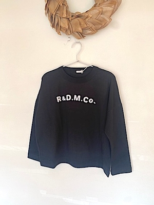 R&D.M.Co-  no.7981  PILE EMBROIDERY  DROP   SHOULDER   black