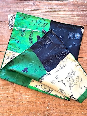 R&D.M.CO-   no.7966  MOSAIC GRAFFITI SCARF  GREEN