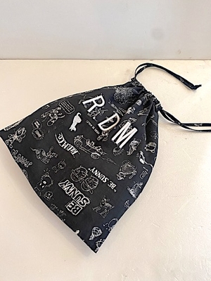 R&D.M.Co-  no.7959  GRAFFITTI  DRAWSTRING BAG(L)    BLACK  