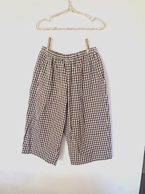 R&D.M.Co-  no.8059  GINGHAM  CHECK  HALF GUM PANTS  BROWN