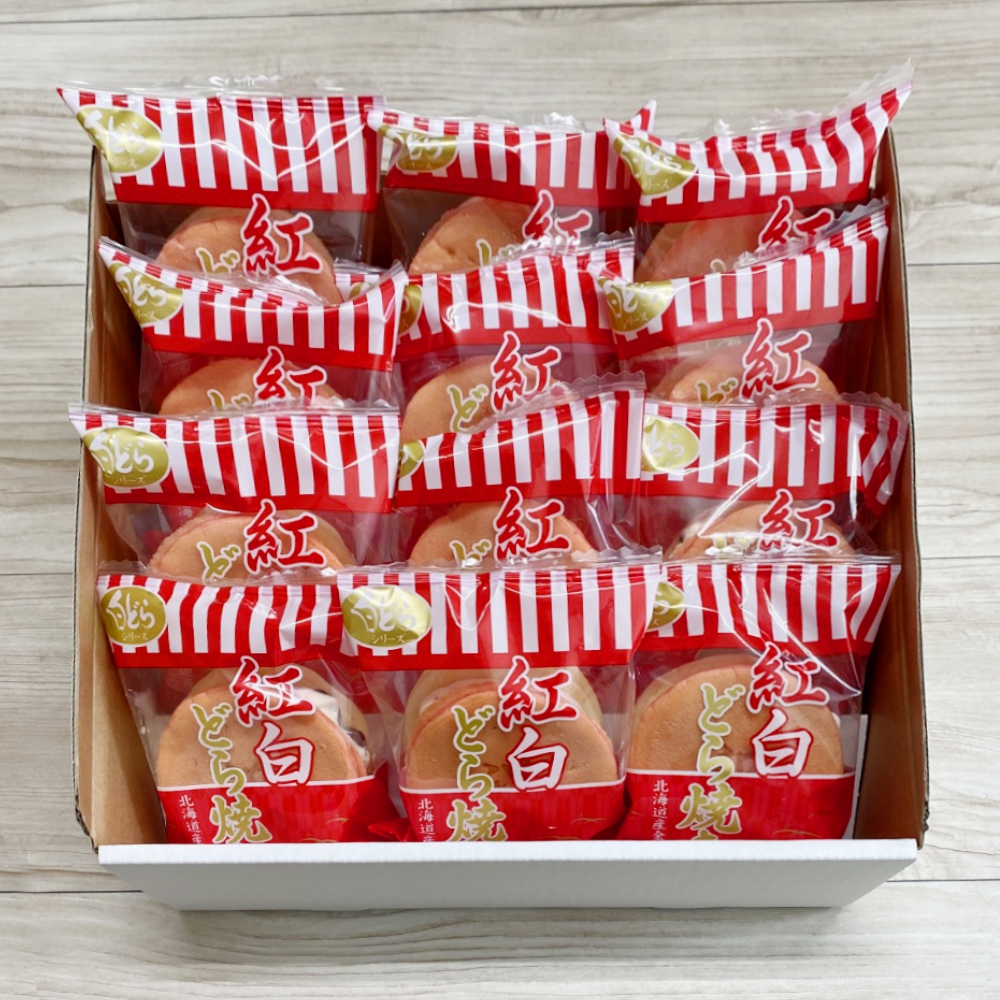 紅白どら焼き12個入詰合せ×1セット | わらく堂らくうるショップ
