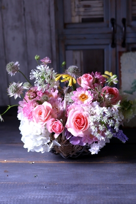 母の日生花バスケット　日付指定OK