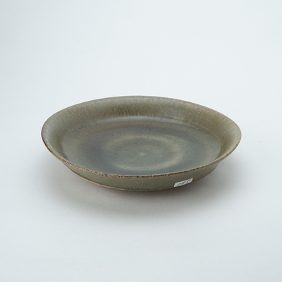 165.灰釉八寸丸皿
