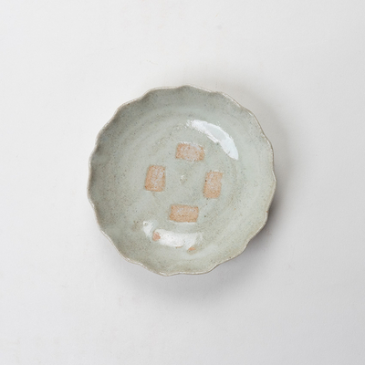 7-3.斑唐津波縁四寸皿