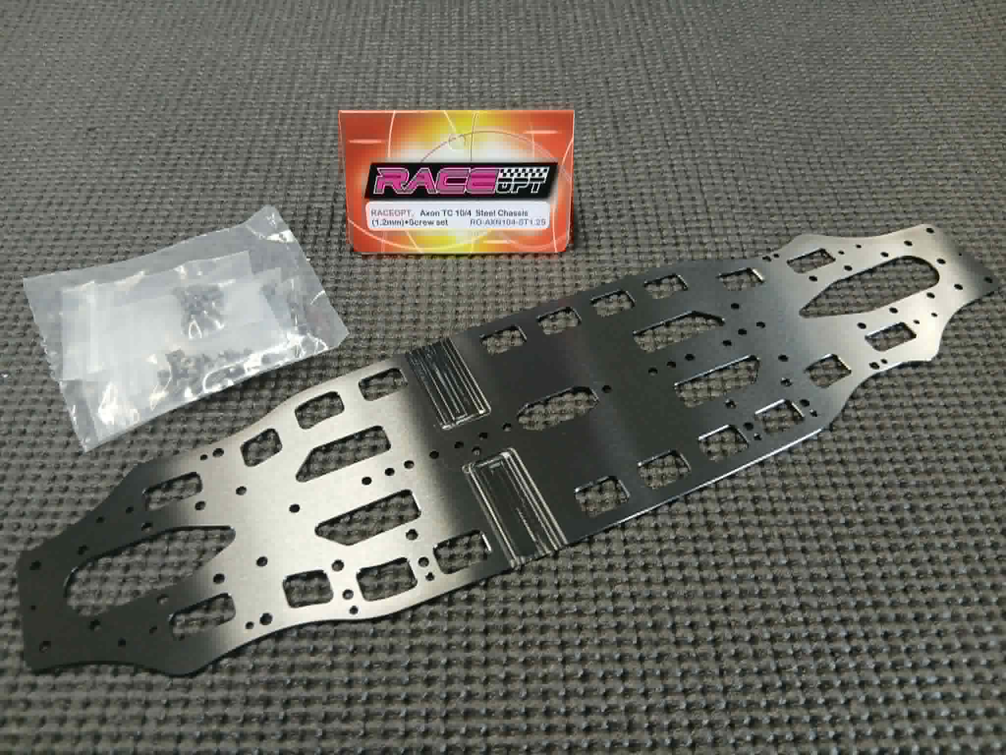 AXON TC10/4 中古 AXON TC10/4 スチールシャーシ DLC加工済み 1.2㎜ 専用ビスセット付属