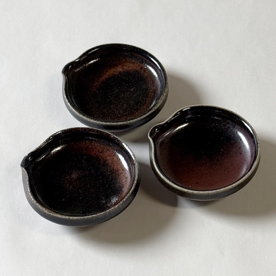 黒唐津片口型豆皿三枚組（限定品）