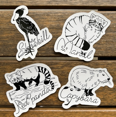 アニマルステッカー　1枚 ダイカットレトロアニマルステッカー【PVCステッカー】 | sweetfish