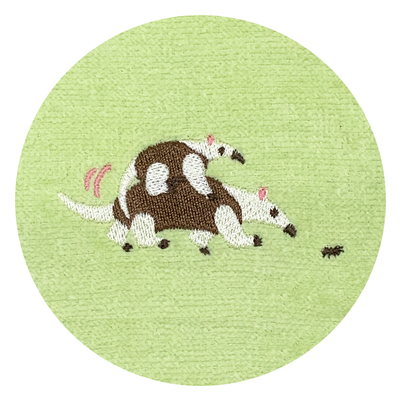 Yourelia様】ハンドメイドオーダー★犬&女の子★ハンカチ&エコバッグ12点 刺繍オーガニックコットンタオルハンカチ ミナミコアリクイ MADE