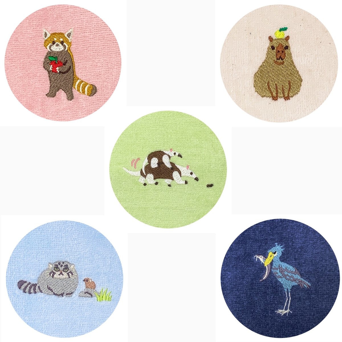 Yourelia様】ハンドメイドオーダー★犬&女の子★ハンカチ&エコバッグ12点 刺繍オーガニックコットンタオルハンカチ ミナミコアリクイ MADE
