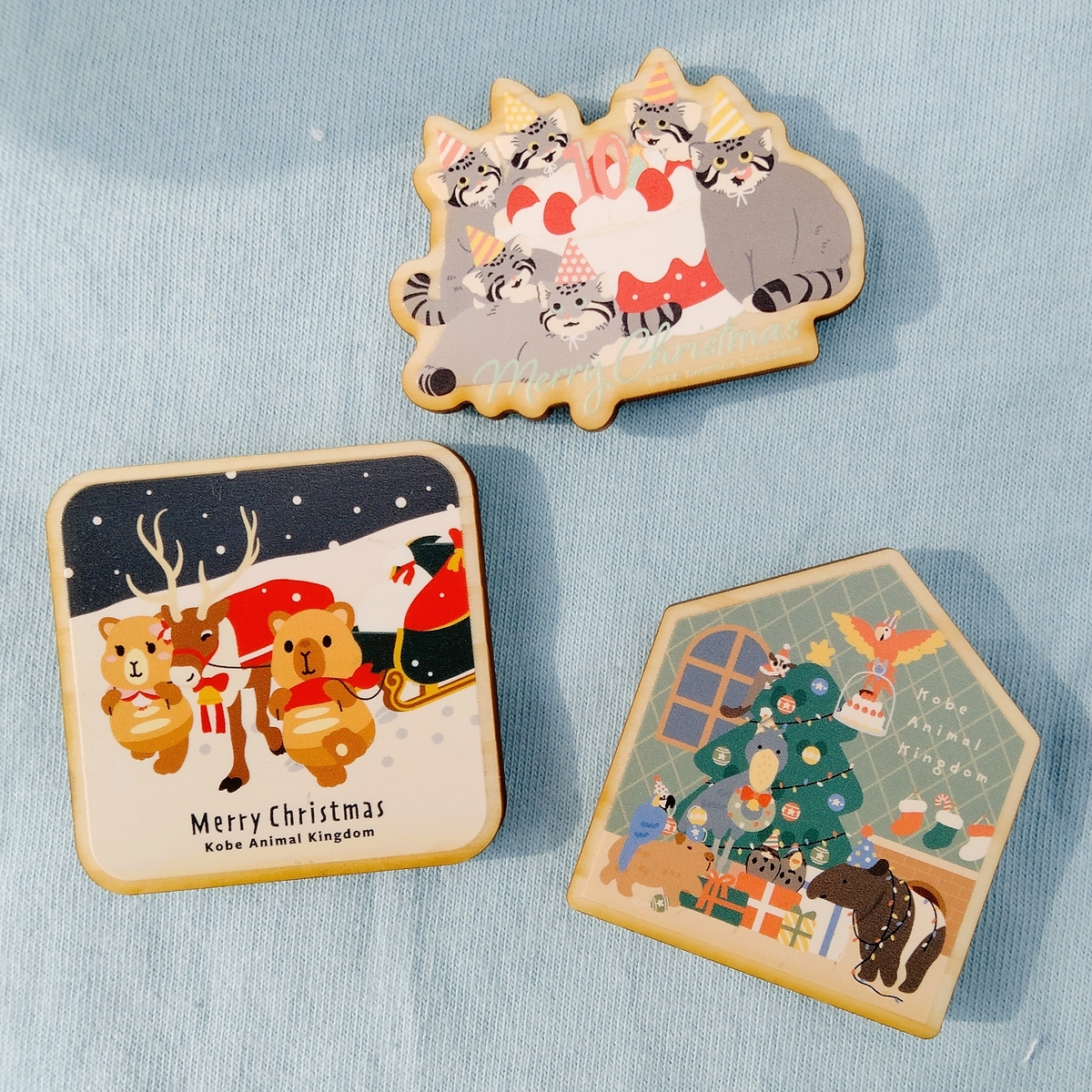 間伐材マグネット カピィ＆バーバラとトナカイのXmas メリークリスマス