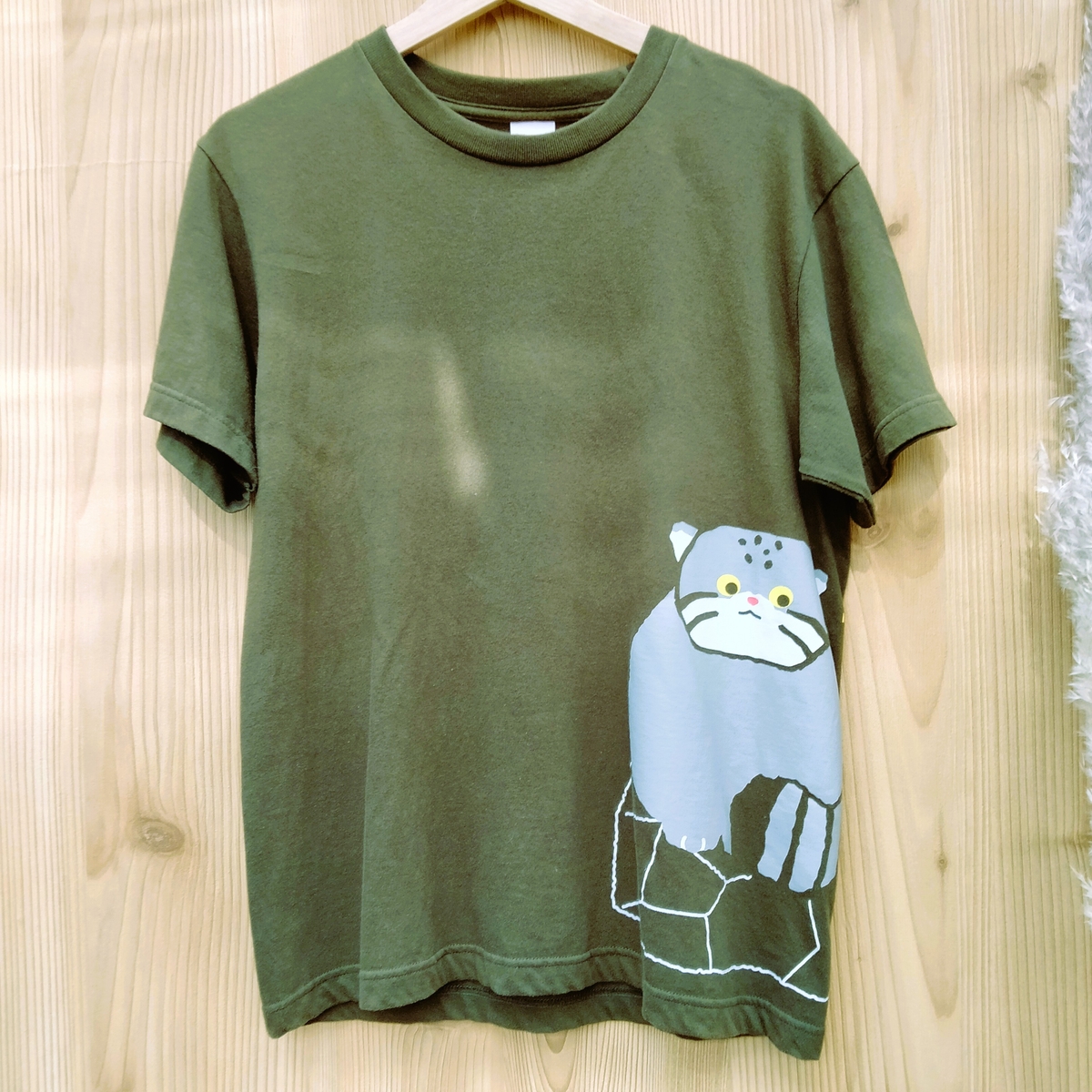 親子Tシャツ マヌルネコ アーミーグリーン | 神戸どうぶつ王国NS
