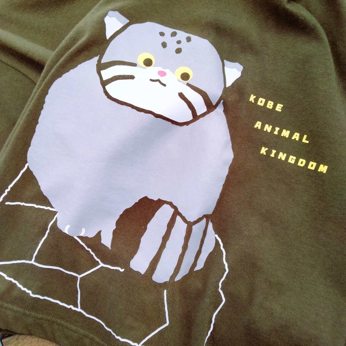 親子Tシャツ マヌルネコ アーミーグリーン | 神戸どうぶつ王国NS