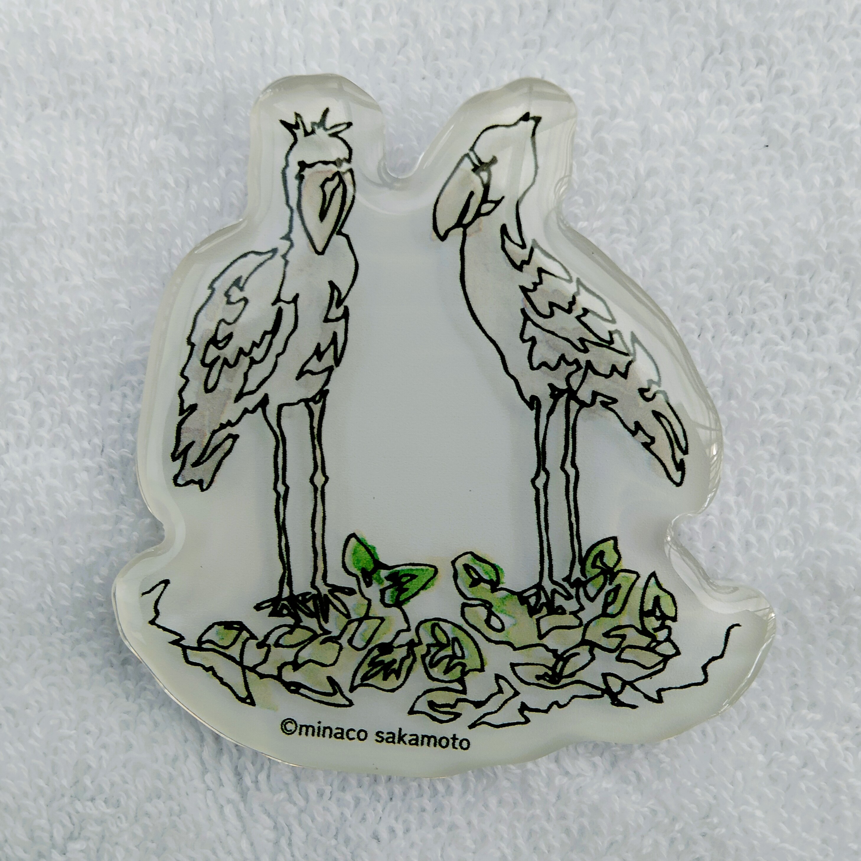 クリアマグネット 2羽のハシビロコウ ≪神戸どうぶつ王国×minaco