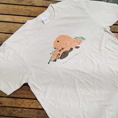 Tシャツ　アメリカビーバー親子