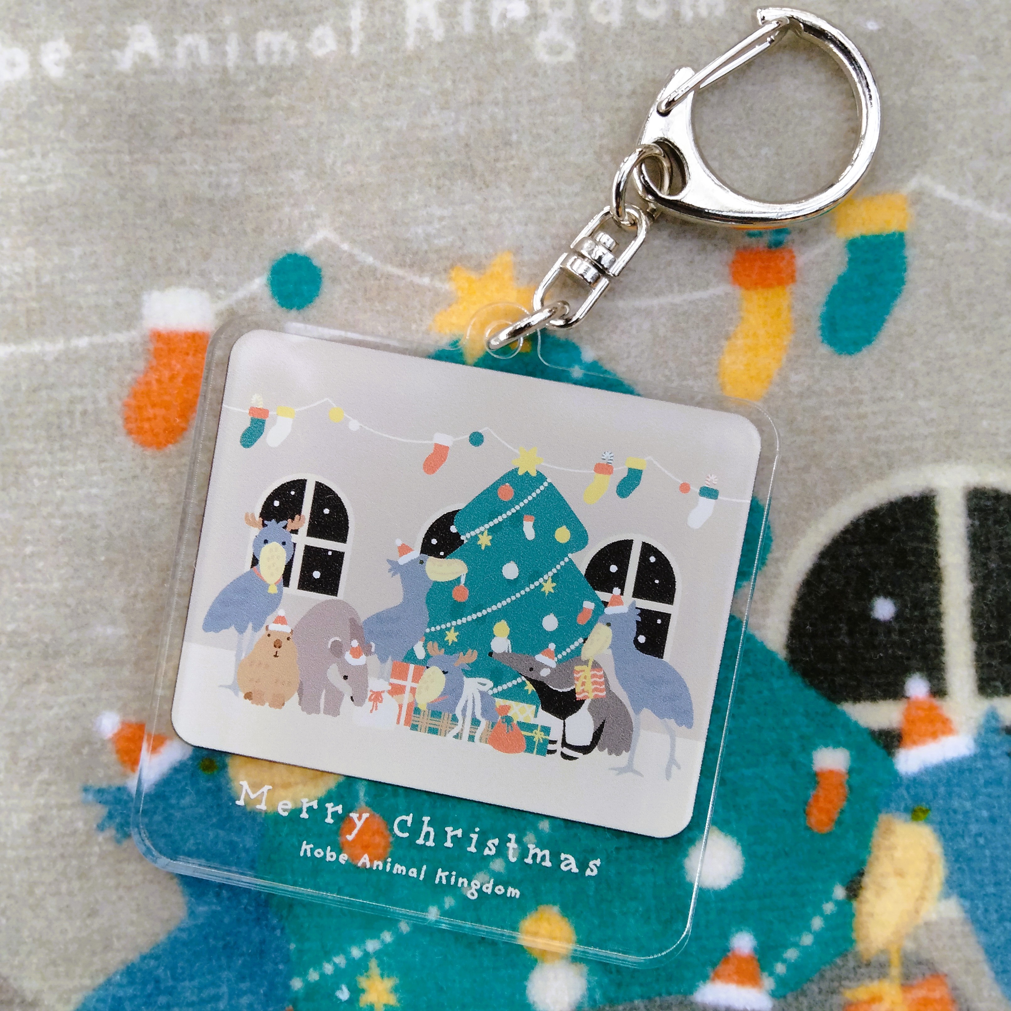 アクリルキーホルダー Xmasハシビロコウ4羽とパンタナール