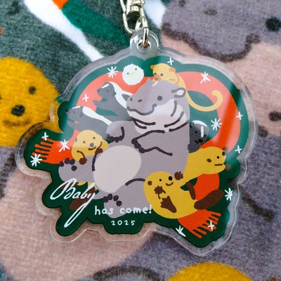アクリルキーホルダー Baby has come! 2025 メリークリスマス ｺﾋﾞﾄｶﾊﾞ