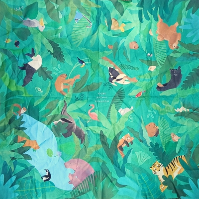 薄手ハンカチ（大判サイズ）　かくれんぼ王国