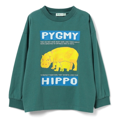 《BEAMSmini&times;王国コラボ》博士ロングスリーブTシャツ　コビトカバ